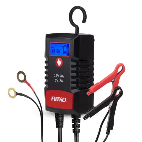 ⁨Prostownik cyfrowy agm gel std lfp max 4a 6v 12v pro hook amio-04531⁩ w sklepie Wasserman.eu
