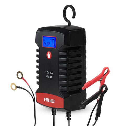 ⁨Prostownik cyfrowy agm gel std lfp max 6a 6v 12v pro hook amio-04532⁩ w sklepie Wasserman.eu