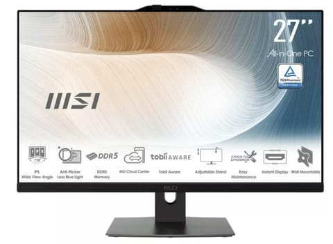 ⁨Komputer All-in-One MSI Modern AM272P 1M-855EU (27"/I5 120U/16GB/SSD512GB/W11P/Czarny)⁩ w sklepie Wasserman.eu