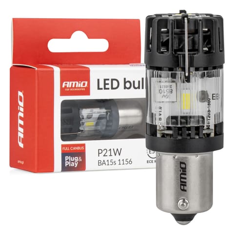 ⁨Żarówka led lumitec ba15s p21w 12v full canbus biała 1 szt. amio-04688⁩ w sklepie Wasserman.eu