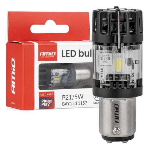 ⁨Żarówka led lumitec bay15d p21/5w 12v full canbus biała 1 szt. amio-04689⁩ w sklepie Wasserman.eu