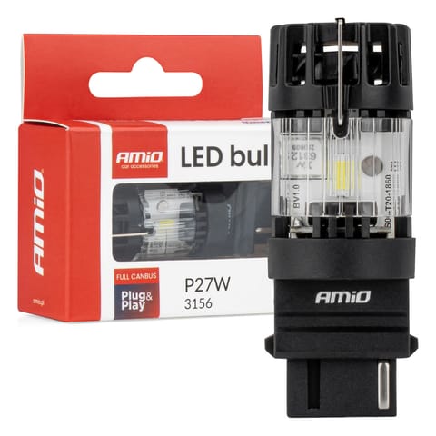 ⁨Żarówka led lumitec 3156 p27w 12v full canbus biała 1 szt. amio-04690⁩ w sklepie Wasserman.eu