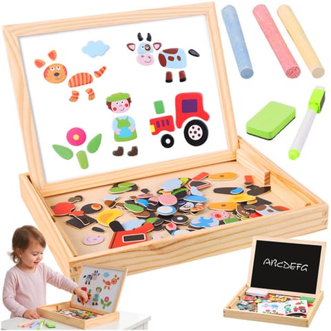 ⁨Tablica edukacyjna dwustronna Kruzzel 25637⁩ w sklepie Wasserman.eu