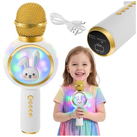 ⁨Mikrofon karaoke bezprzewodowy biały Izoxis 27047⁩ w sklepie Wasserman.eu