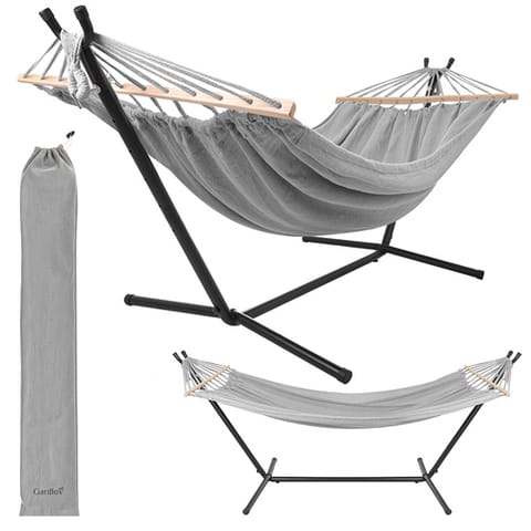 ⁨Hamak ogrodowy 200x150cm Gardlov ze stelażem 27293⁩ w sklepie Wasserman.eu