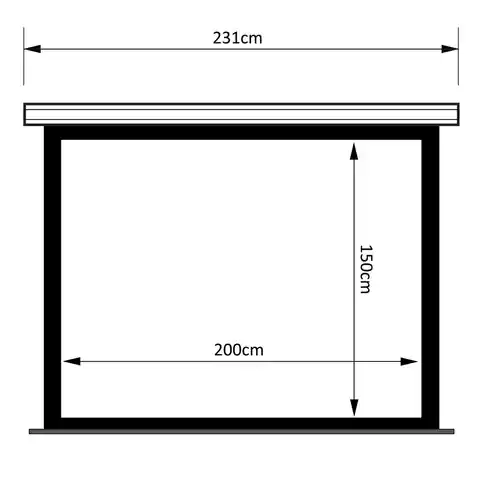 ⁨Ekran projekcyjny elektryczny do zawieszenia na suficie lub ścianie Maclean MC-992 (sufitowy, ścienny; rozwijane elektrycznie; 200 x 150 cm; 16:9, 4:3; 100,0")⁩ w sklepie Wasserman.eu