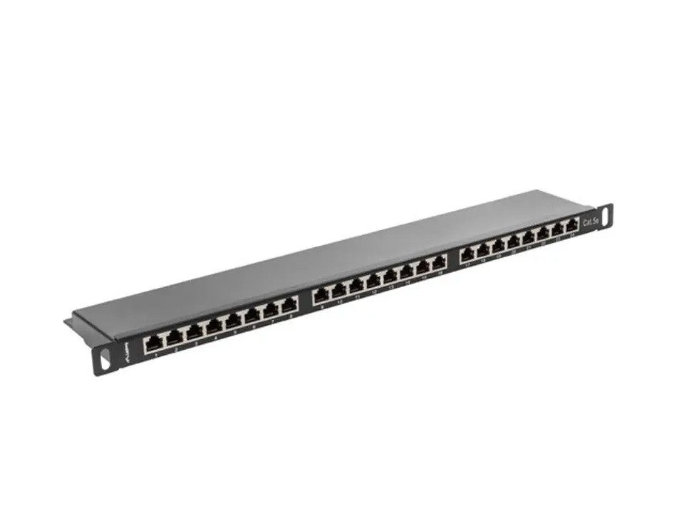 ⁨LANBERG PATCH PANEL 24 PORT 0.5U CAT.5E FTP BLACK⁩ at Wasserman.eu