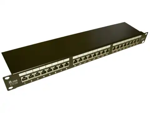 ⁨Patch Panel A-LAN PK010 (1U; 19"; Cat. 6; FTP; 24xRJ-45)⁩ at Wasserman.eu