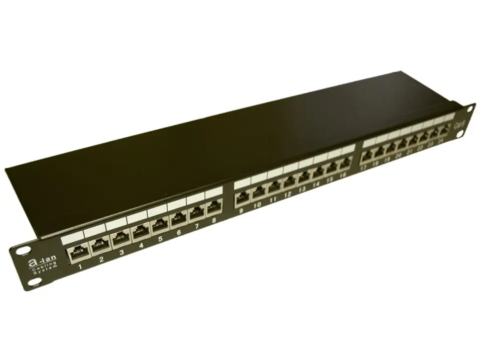 ⁨Patch Panel A-LAN PK010 (1U; 19"; Cat. 6; FTP; 24xRJ-45)⁩ at Wasserman.eu