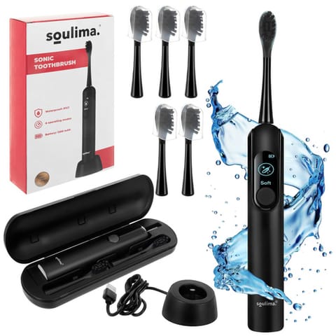 ⁨Szczoteczka soniczna do zębów czarna Soulima 26851⁩ w sklepie Wasserman.eu
