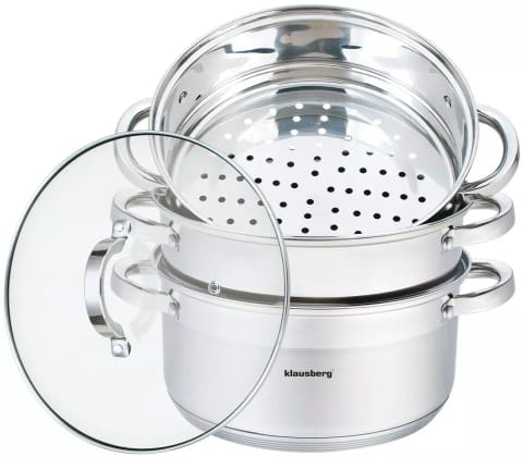 ⁨Garnek na parę stal, zestaw 4 elementy śr.24cm klausberg⁩ w sklepie Wasserman.eu
