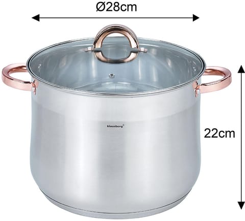⁨Garnek stalowy z pokrywą, 13l, śr.28cm, klausberg, kb-7795⁩ w sklepie Wasserman.eu