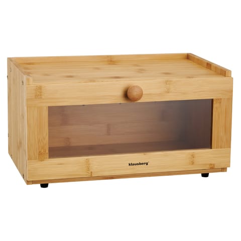 ⁨Chlebak bambusowy, akrylowy front, 40×24,5×19cm, klausberg, kb-7924⁩ w sklepie Wasserman.eu