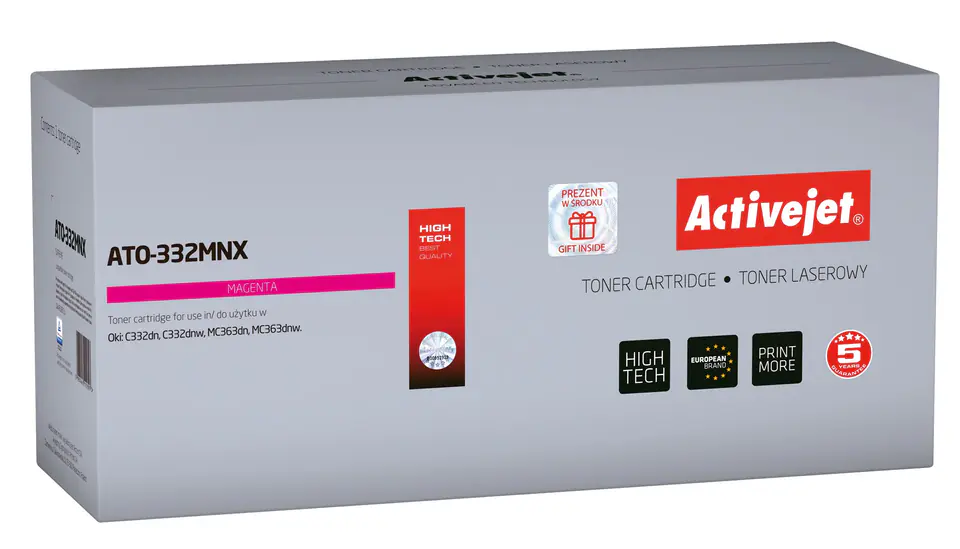 ⁨Activejet ATO-332MNX Toner (zamiennik OKI 46508710; Supreme; 3500 stron; czerwony)⁩ w sklepie Wasserman.eu