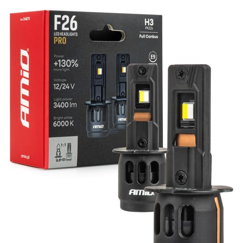 ⁨Żarówki samochodowe led f26 pro lumitec limited +130% duo full canbus h3 12v 24v amio-04870⁩ w sklepie Wasserman.eu