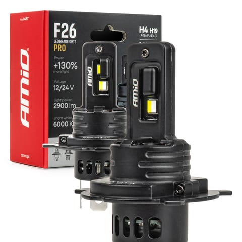 ⁨Żarówki samochodowe led f26 pro lumitec limited +130% duo full canbus h4 h19 12v 24v amio-04871⁩ w sklepie Wasserman.eu