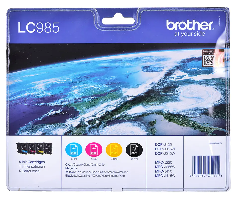 ⁨Brother LC-985VALBP ink cartridge Original Black, Cyan, Magenta, Yellow Multipack 4 pc(s)⁩ at Wasserman.eu