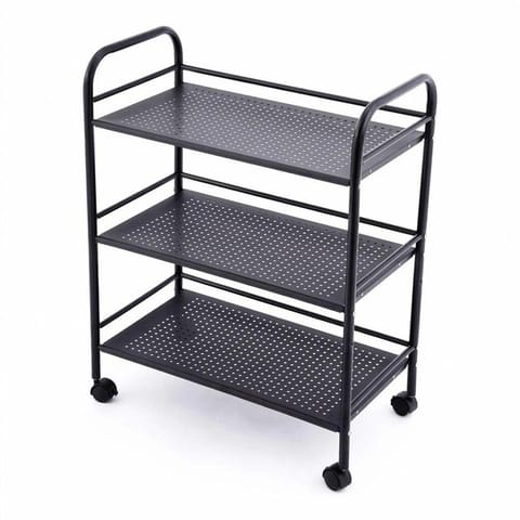 ⁨DA679 Wózek stolik na kółkach czarny 50x30x75⁩ w sklepie Wasserman.eu