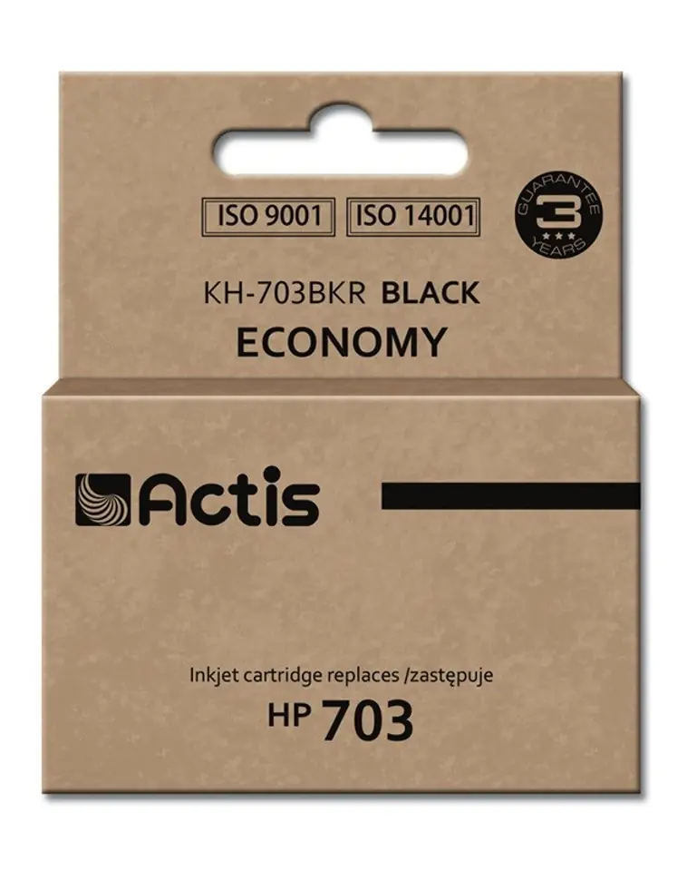 ⁨Actis KH-703BKR ink (replacement for HP 703 CD887AE; Standard; 15 ml; black)⁩ at Wasserman.eu