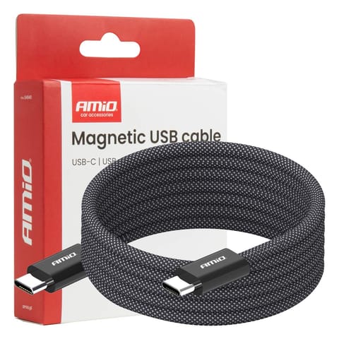 ⁨Kabel usb magnetyczny usb-c ? usb-c 60w 100cm amio-04840⁩ w sklepie Wasserman.eu