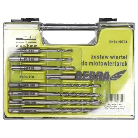 ⁨Komplet 8 wierteł do młotowiertarek⁩ w sklepie Wasserman.eu