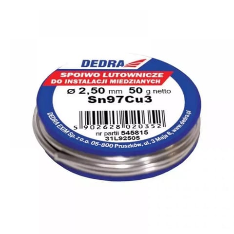 ⁨Spoiwo lutownicze 2,5mm 50g 97%sn sn97cu3⁩ w sklepie Wasserman.eu