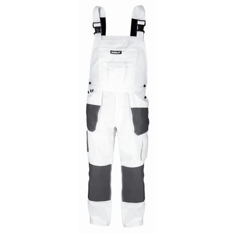 ⁨Spodnie ochronne ogrodniczki l/52, białe, gramatura 190g/m2⁩ w sklepie Wasserman.eu