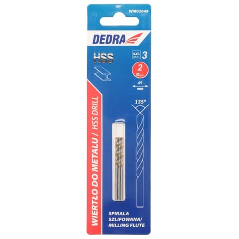 ⁨Wiertło WM02049 HSS 2x49 3szt metal⁩ w sklepie Wasserman.eu