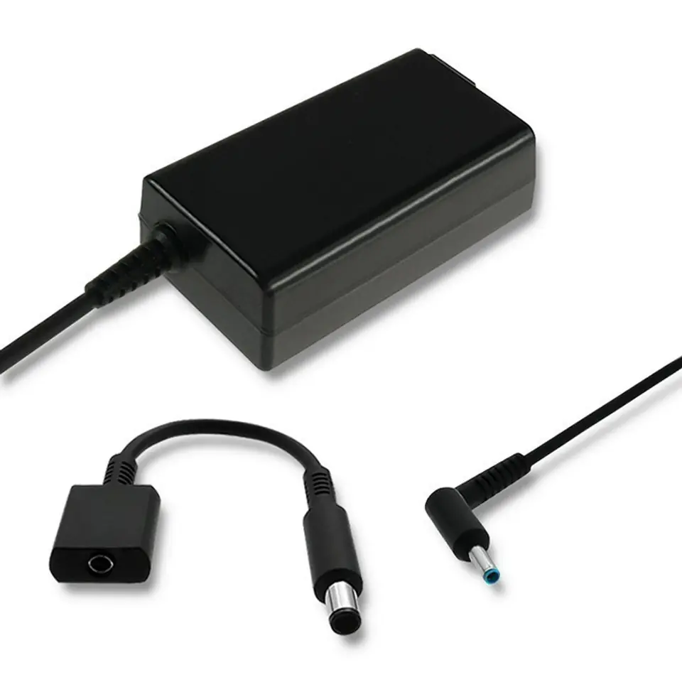 ⁨Qoltec 51728 Power adapter for HP| 65W | 19V | 3.33A | 4.5*3.0+pin | adapter 4.5*3.0+pin/7.4*5.0+pin | power cable⁩ at Wasserman.eu