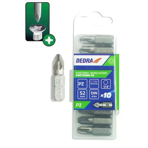 ⁨Końcówki wkrętakowe pozidriv pz1x25mm, 10szt pudełko plast⁩ w sklepie Wasserman.eu