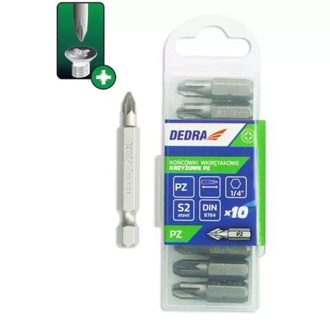 ⁨Końcówki wkrętakowe pozidriv pz2x50mm, 10szt pudełko plast⁩ w sklepie Wasserman.eu