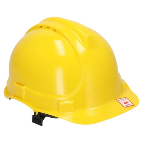 ⁨Kask ochronny, żółty, 4-punktowy pasek podbródkowy⁩ w sklepie Wasserman.eu