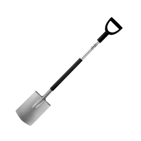 ⁨Szpadel prosty zaokrąglony, trzonek metal, uchwyt d tw.122cm⁩ w sklepie Wasserman.eu