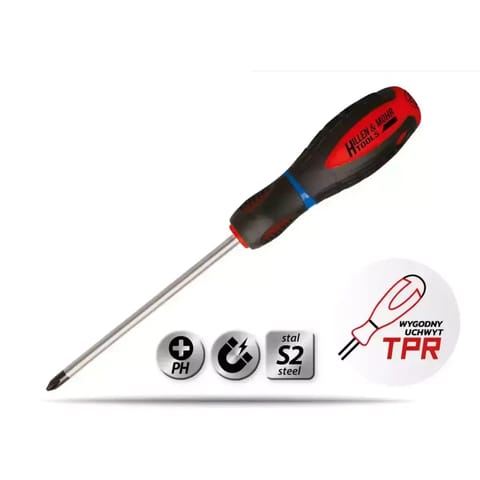 ⁨Wkrętak krzyżowy phillips ph0x75mm, stal s2, uchwyt 3-mat.⁩ w sklepie Wasserman.eu