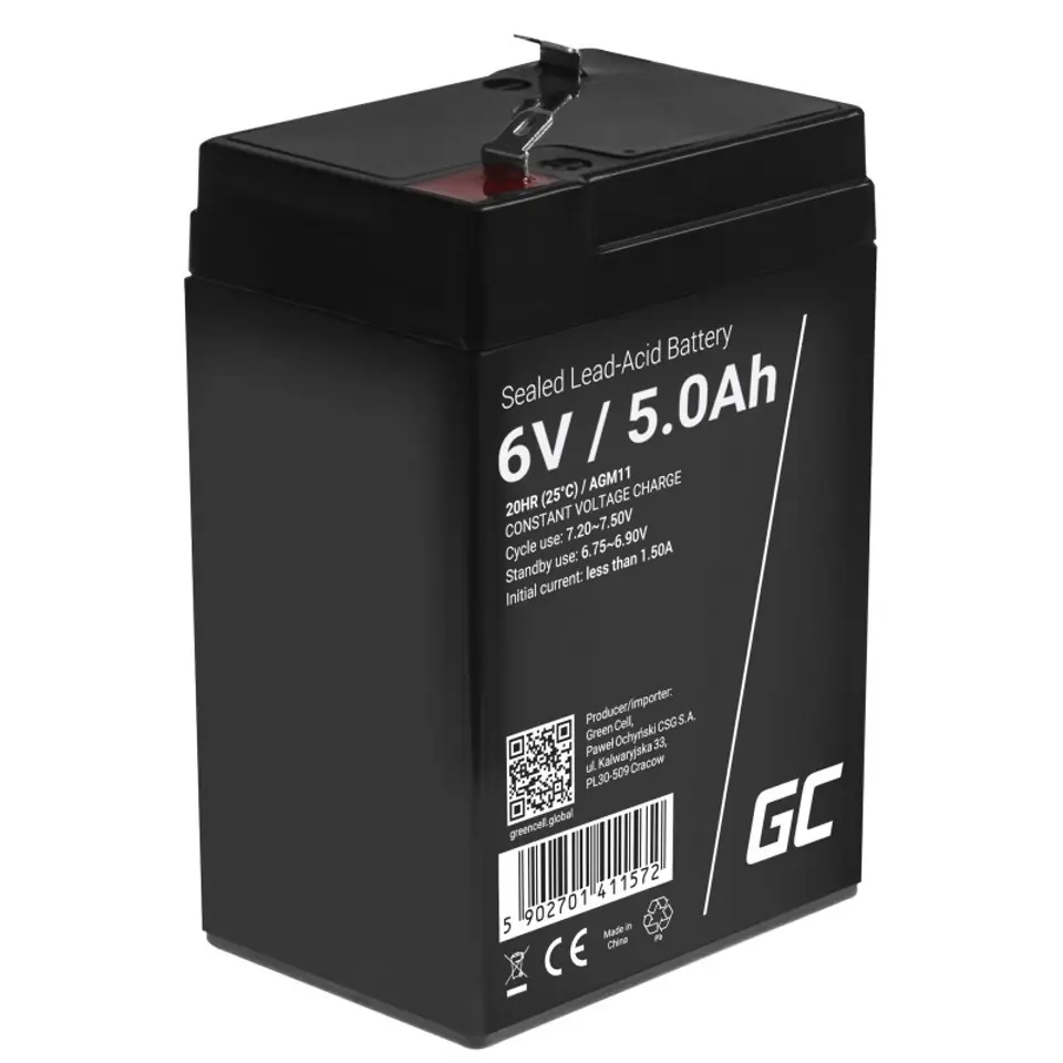 ⁨Green Cell AGM11 UPS battery Sealed Lead Acid (VRLA) 6 V 5 Ah⁩ at Wasserman.eu