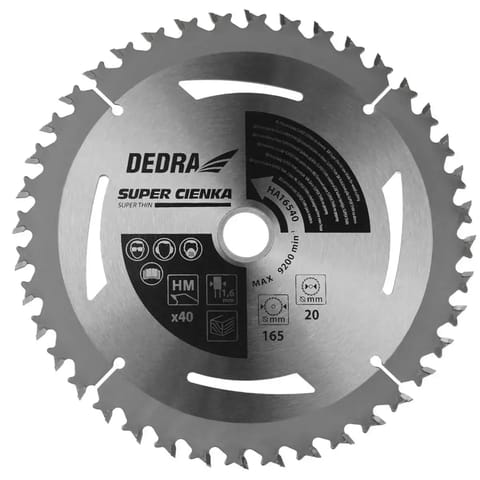 ⁨Piła tarczowa super thin do drewna 40z 165x20x1,1x1,6mm⁩ w sklepie Wasserman.eu