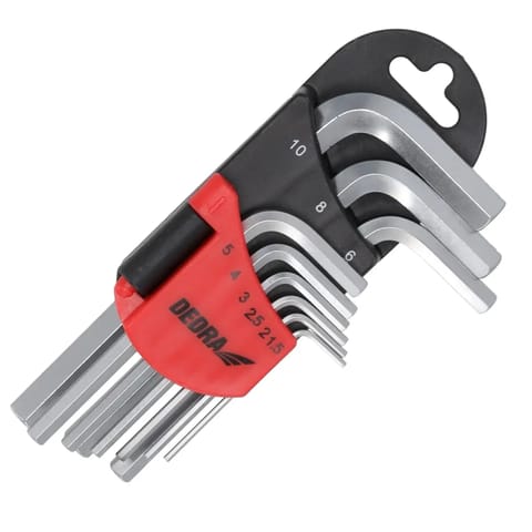⁨Klucze sześciokątne krótkie 1.5-10mm zestaw 9szt, crv⁩ w sklepie Wasserman.eu