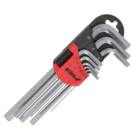⁨Klucze sześciokątne długie 1.5-10mm zestaw 9szt, crv⁩ w sklepie Wasserman.eu
