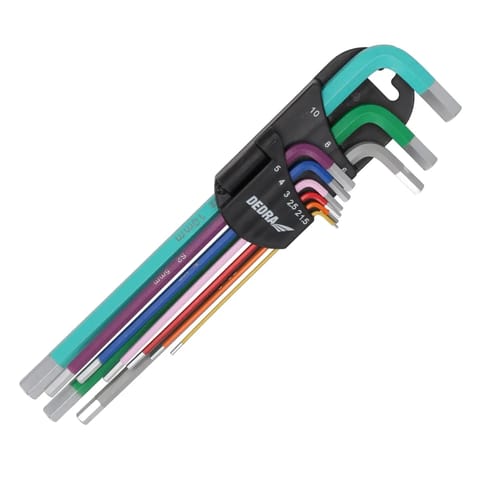 ⁨Klucze sześciokątne extra dług.kolor 1.5-10mm zestaw 9szt,s2⁩ w sklepie Wasserman.eu