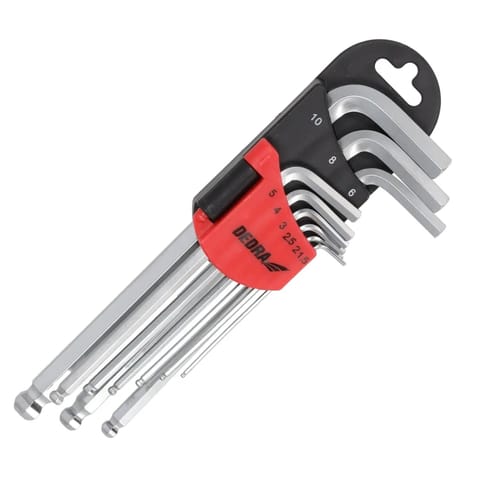 ⁨Klucze sześciokątne kulka długie 1.5-10mm zestaw 9szt, crv⁩ w sklepie Wasserman.eu