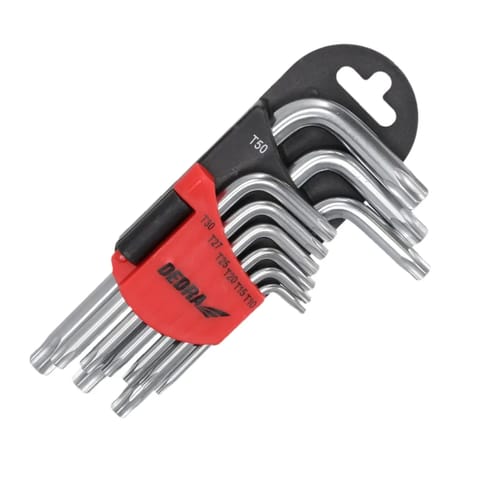 ⁨Klucze torx krótkie t10-t50 zestaw 9szt, crv⁩ w sklepie Wasserman.eu