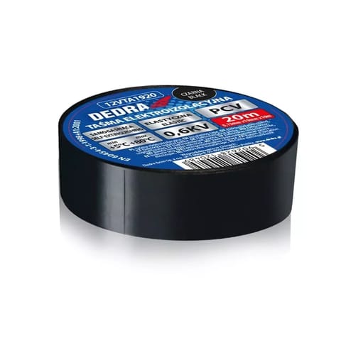 ⁨Taśma elektroizolacyjna pvc czarna 19mmx10m⁩ w sklepie Wasserman.eu