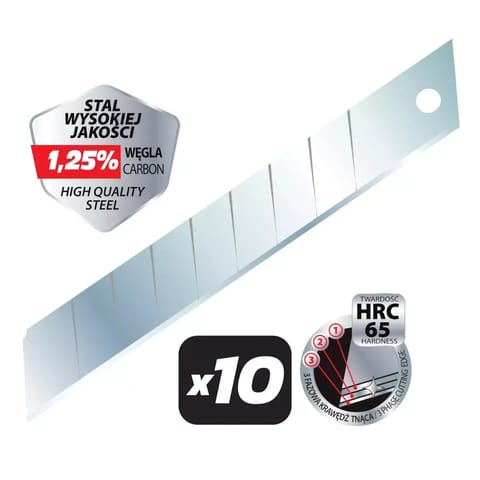 ⁨Ostrza łamane precyzyjne 18mm 10 szt.⁩ w sklepie Wasserman.eu
