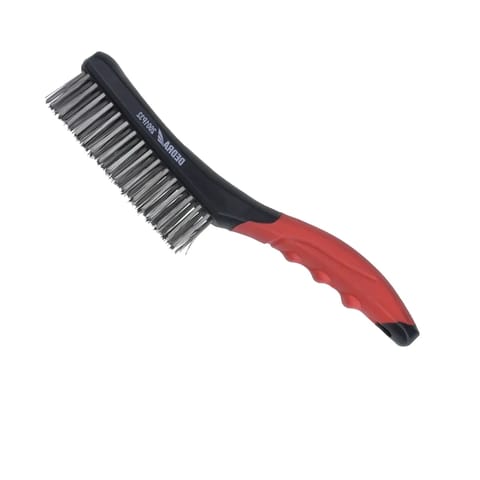 ⁨Szczotka druciana 4-rzędowa, nierdzewny, 260mm, dwumateriałowy uchwyt⁩ w sklepie Wasserman.eu