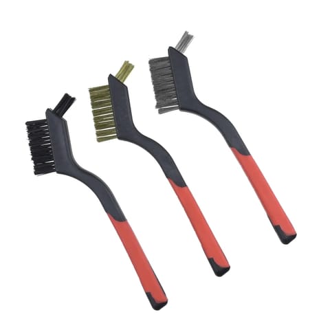 ⁨Zestaw szczotek 3szt, 3-rzędowe, 180mm, dwumateriałowy uchwyt⁩ w sklepie Wasserman.eu