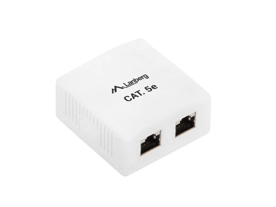 ⁨Lanberg's surface-mounted socket OS5-0002-W (RJ-45; cat. 5e; FTP; white)⁩ at Wasserman.eu