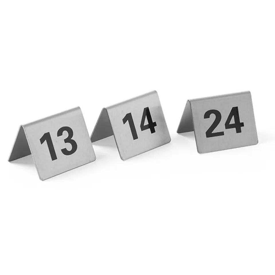 ⁨Information plate TABLE NUMBER 13-24 stainless steel set 12pcs. - Hendi 663851⁩ at Wasserman.eu