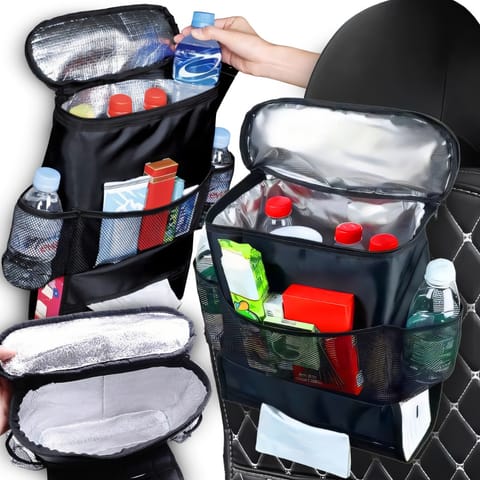 ⁨Torba termiczna organizer na fotel samochodowy do auta czarny 10l - m025⁩ w sklepie Wasserman.eu