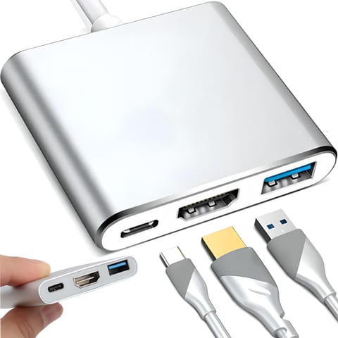 ⁨Przejściówka adapter 3w1 usb-c 4k hdmi hub usb 3.0 -e379⁩ w sklepie Wasserman.eu