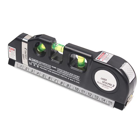 ⁨Poziomica laserowa z miarką miarą 250cm laser krzyżowy 3 libelki linijka - e337⁩ w sklepie Wasserman.eu